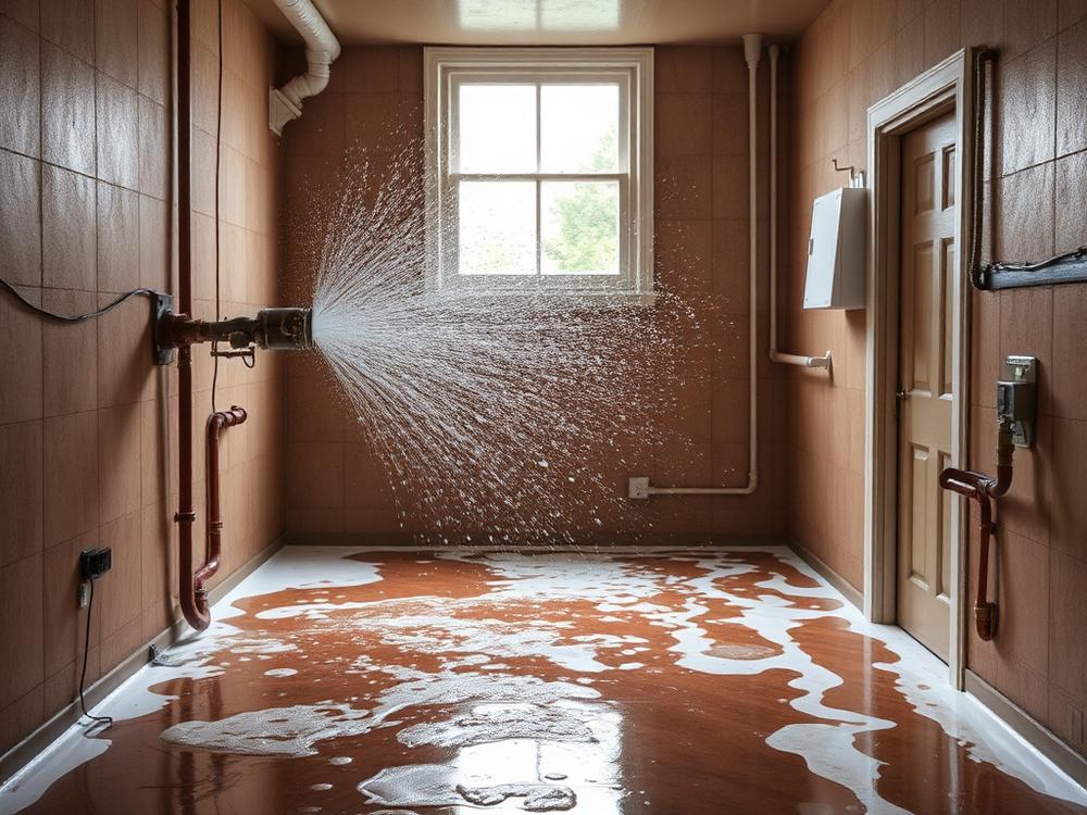 Burst pipe damage